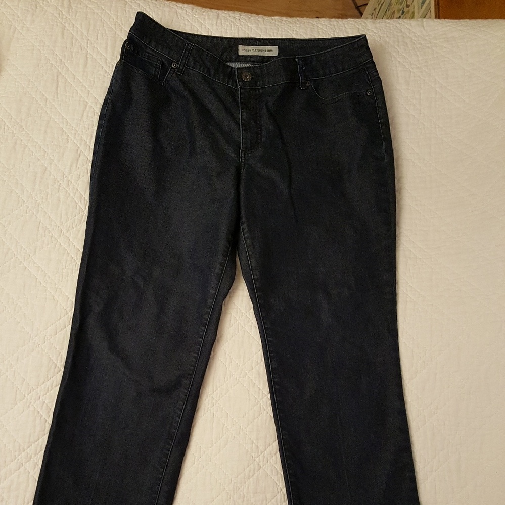 SOLD***Chicos platinum denim jeans.